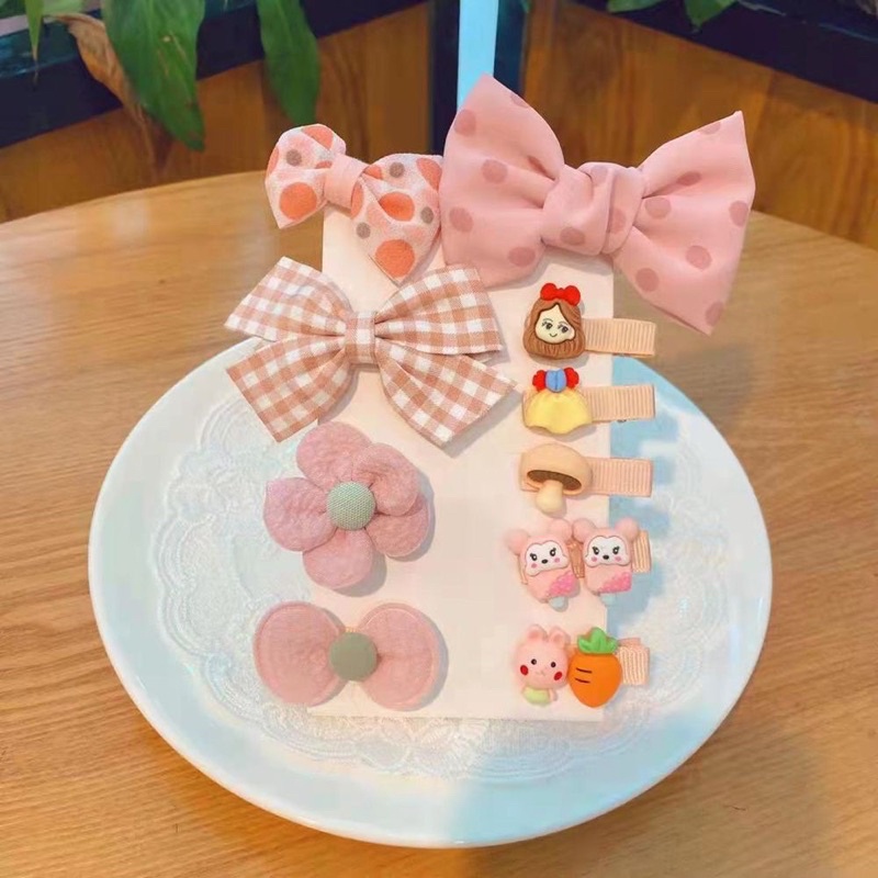 Set Kẹp Tóc Nhiều Hình Kute Cho Bé Gái Dễ Thương