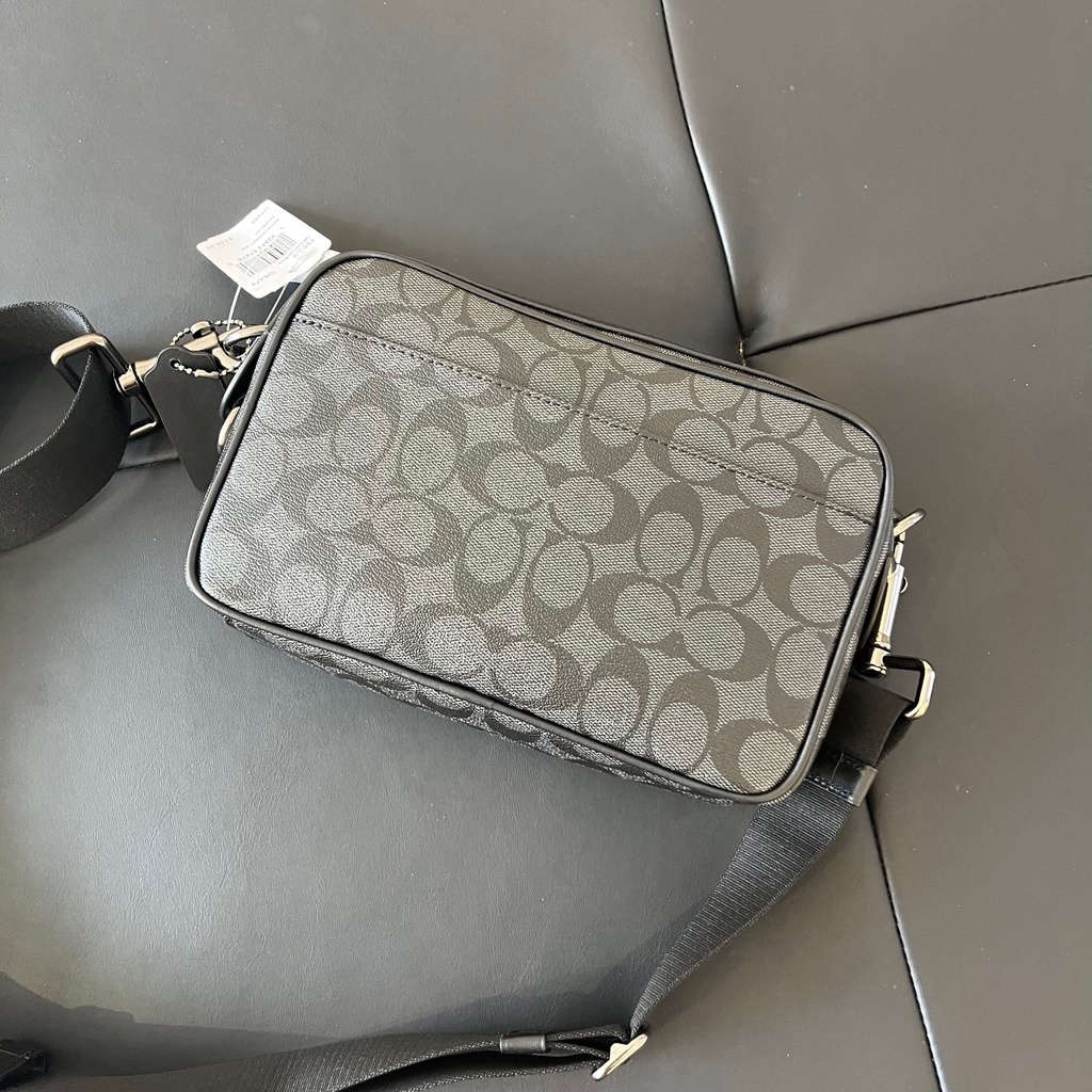 *CHÍNH HÃNG* Túi đeo chéo COACH GRAHAM CROSSBODY IN SIGNATURE CANVAS MÀU ĐEN XÁM - CODE: C4149