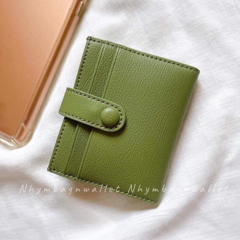 Ví đựng thẻ da sần cúc bấm kèm hộp