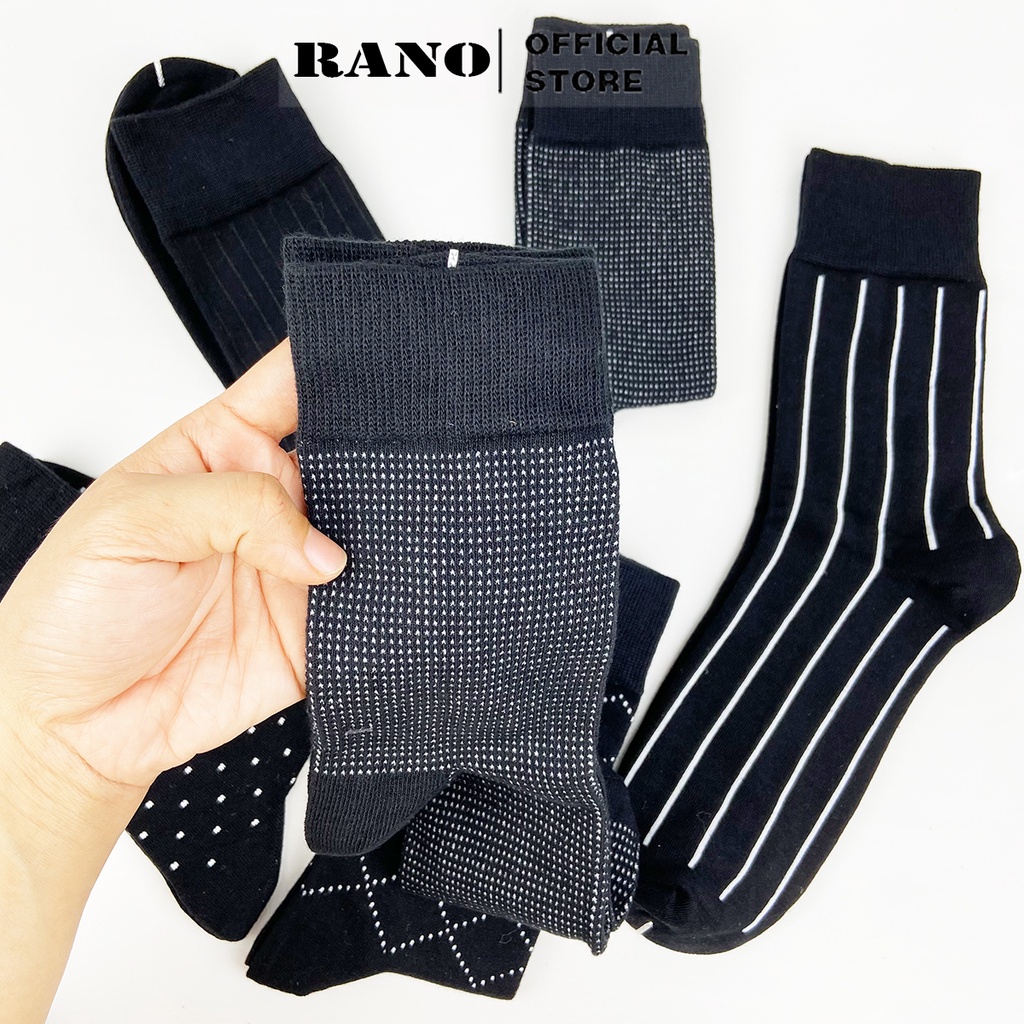 Set 5 đôi tất mang giày tây nam cổ cao RANO sợi cotton cao cấp thấm hút mồ hôi khử mùi Mix5_1