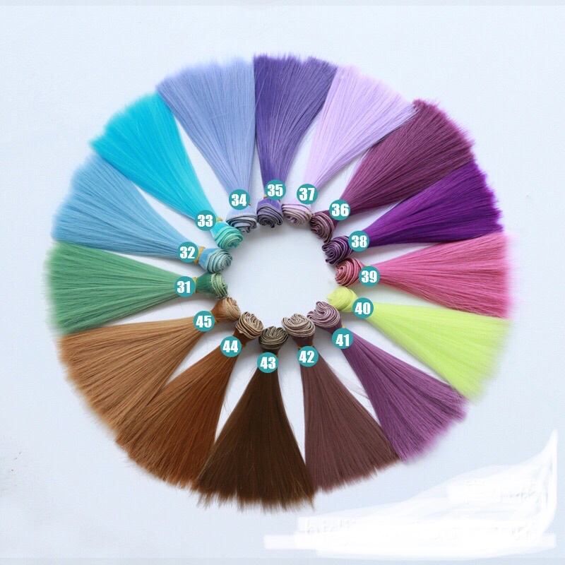 TG-tóc giả 25cm may tóc ,làm wig cho búp bê nhiều màu sắc