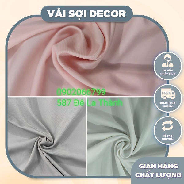 ( Phông nền chụp ảnh ) Vải chống nhàu màu Kem, ghi, hồng phớt