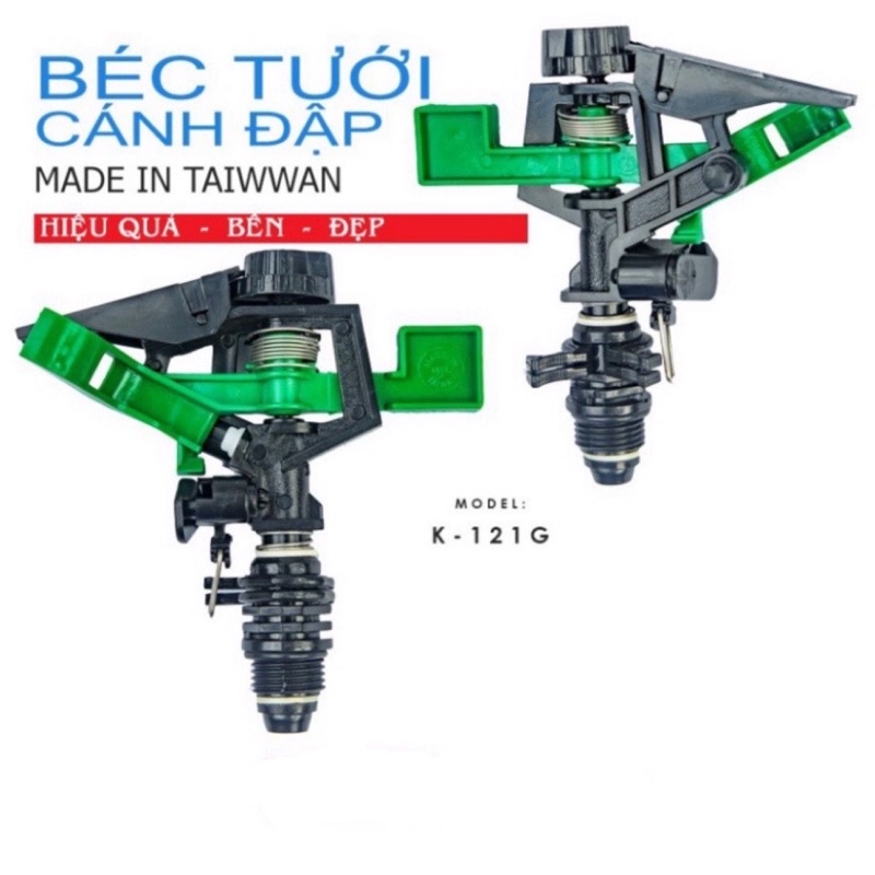 Béc tưới cánh đập chỉnh góc TAIWAN B 121 ren ngoài phi 21, béc tưới cây phun mưa béc tưới 360
