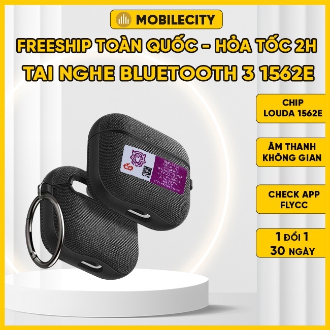 Tai Nghe Bluetooth Hổ Vằn 3 1562E | Tai Nghe Hổ Vằn Louda 1562E | Âm Thanh Không Gian, Độ Trễ Game Thấp - PK MobileCity