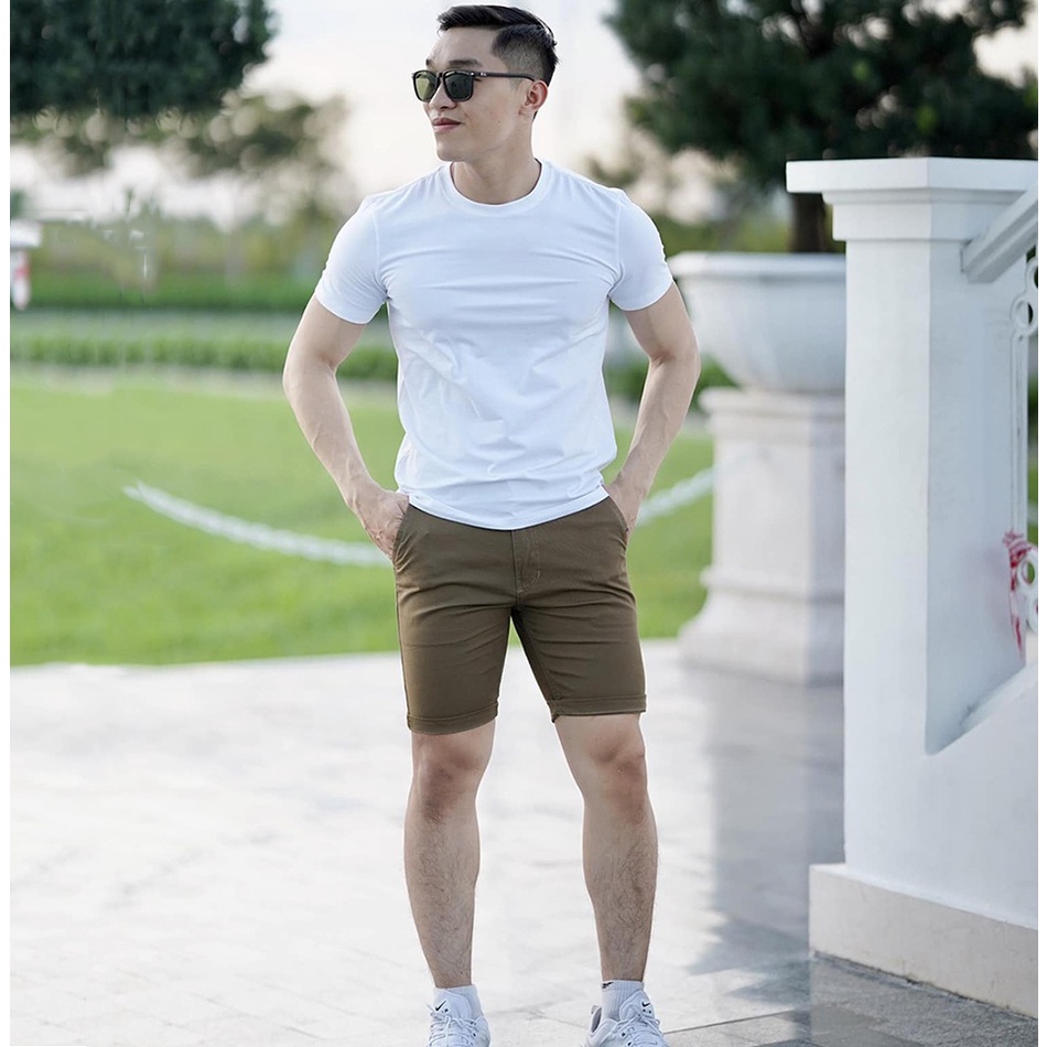 Áo Thun Nam Cổ tròn vải thun cotton 4 chiều cao cấp đẹp dày dặn, thoáng mát không xù lông_ACT214