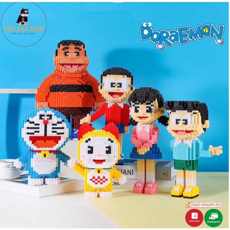 Đồ chơi lắp ráp mô hình doremon, nobita, chaien, xeko, doremi nhân vật truyện doremon siêu đáng yêu
