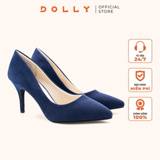 DOLLY _ GIÀY CAO GÓT MŨI NHỌN 7CM Mã 1503 XANH ĐEN