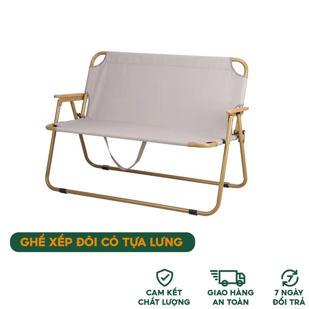 Ghế xếp đôi có tựa lưng khung hợp kim Double Folding Chair