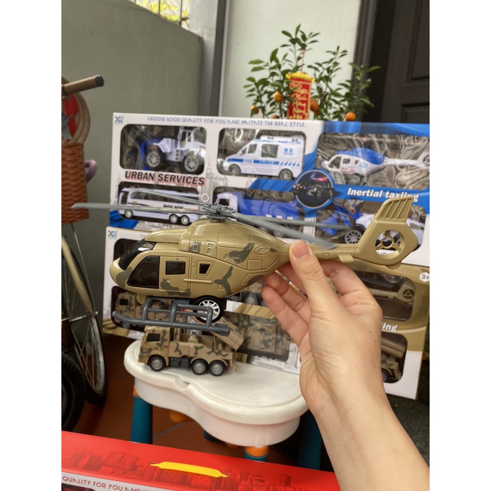 Bộ đồ chơi 6 xe quân sự chạy đà siêu to