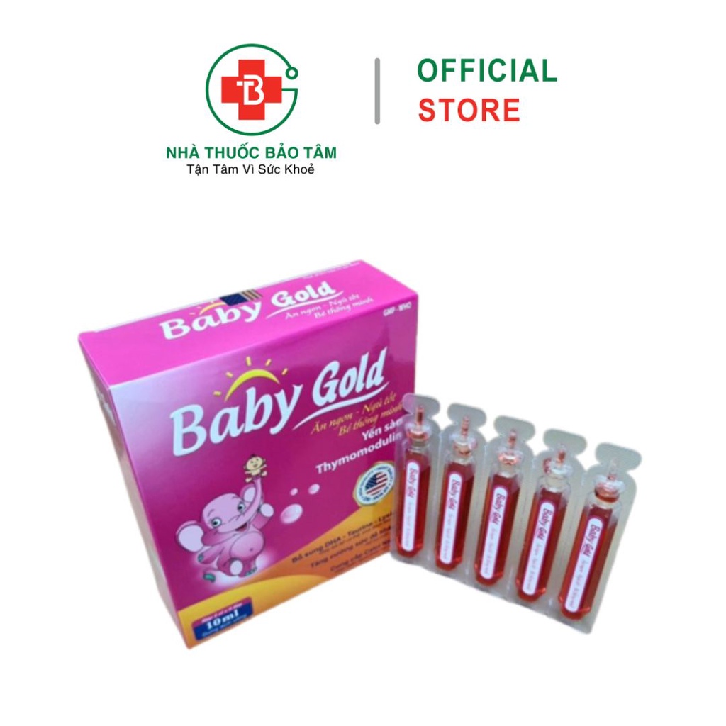 Baby Gold ăn ngon giúp bé ngủ tốt, bé ăn ngon, ngủ ngon, kích thích bé ăn nhiều hơn - Hộp 20 ống