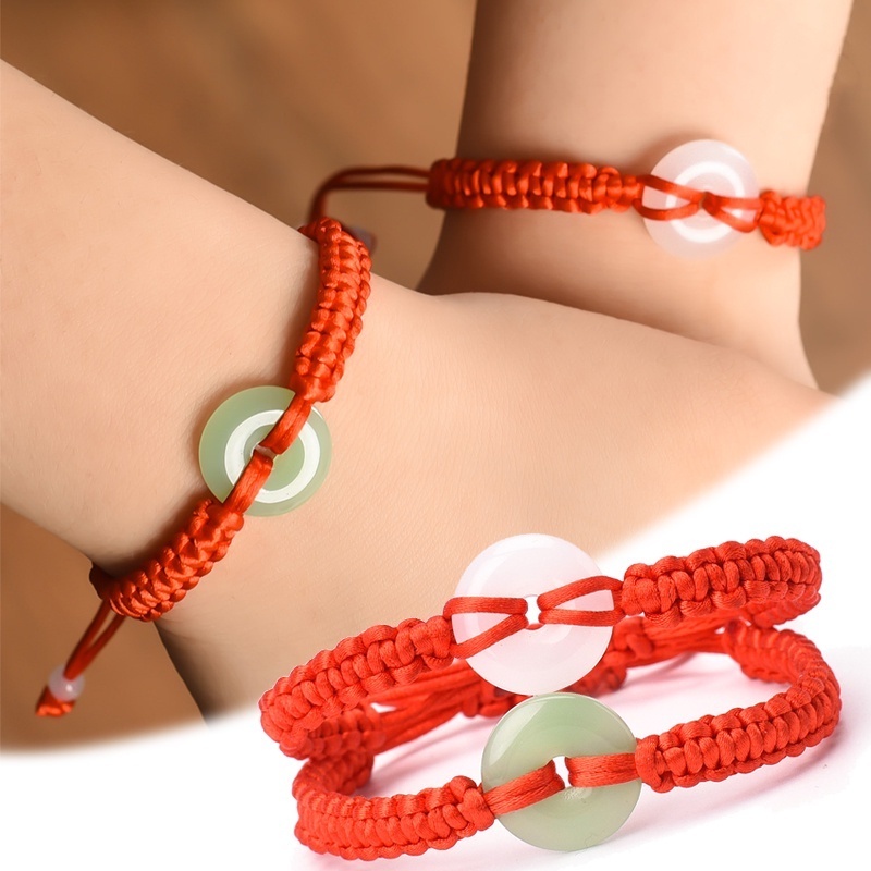 Vòng đeo tay BELLA-BEE dây bện màu đỏ thời trang dành cho cả nam và nữ