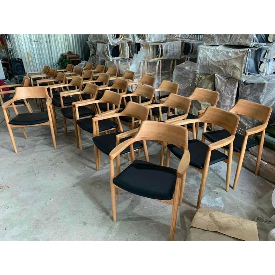 Ghế gỗ cafe Hiroshima lưng cao