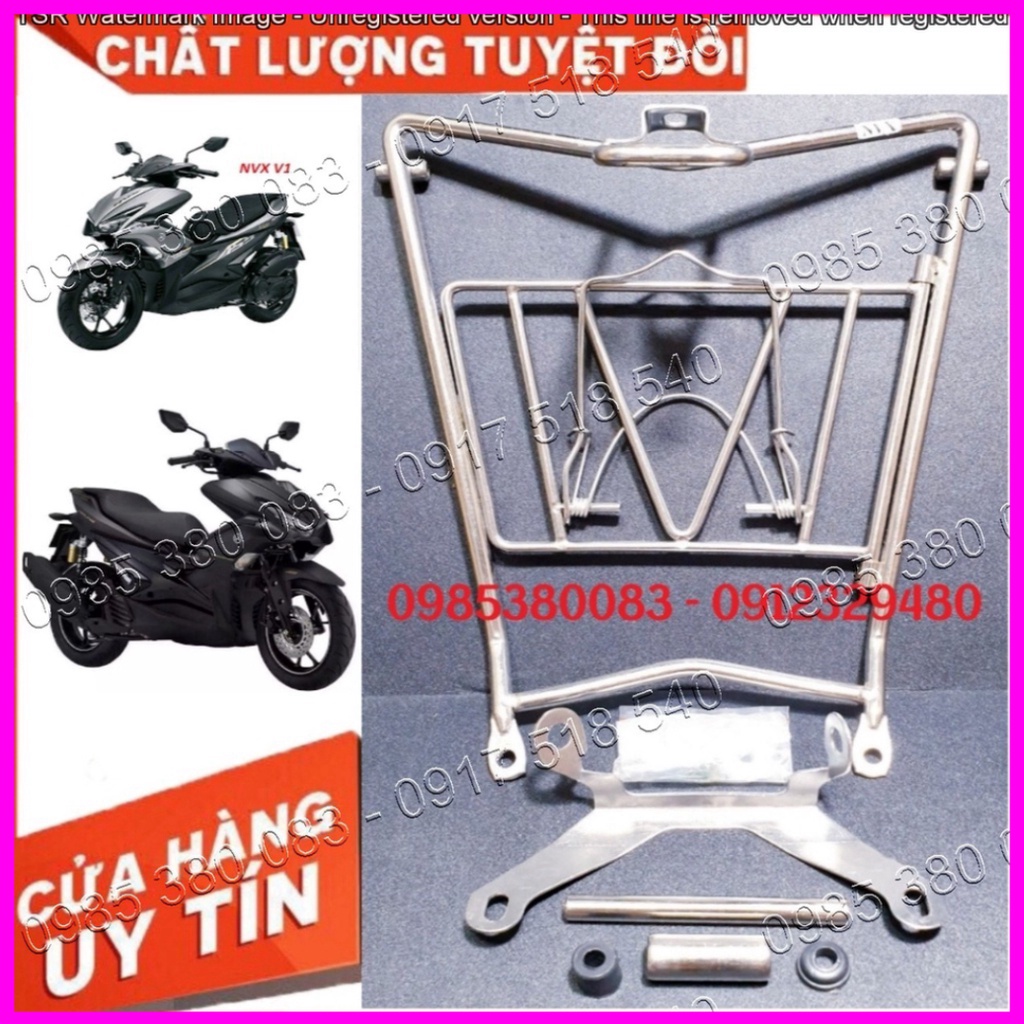 Baga NVX V1 Lượn Giữa INOX Cao Cấp Dày 10 Ly Cho Yamaha NVX 2014 - 2020  Hàng Cao Cấp