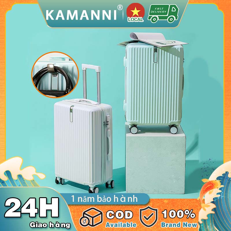 【KAMANNI】Vali du lịch đa năng size20/24 Vali kéo nhựa ABS+PC Cao cấp vali tay kéo chống rạch móc