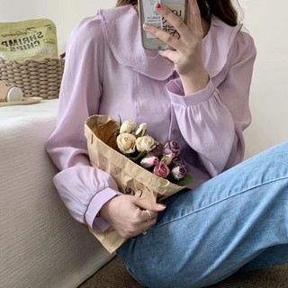 Áo sơmi lụa cổ sen