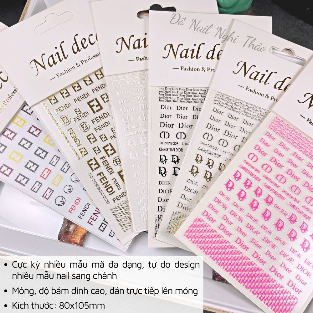 Sticker nail thương hiệu trang trí móng