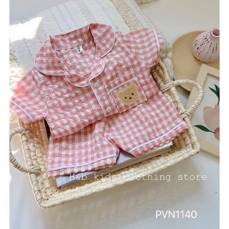 Pijama Cho Bé  GIN KIDS STORE Bộ Cộc Tay Pijama Cho Bé Cho Bé Trai,Bé Gái, Chất Liệu Pima, đũi, xốp, 10-22kg