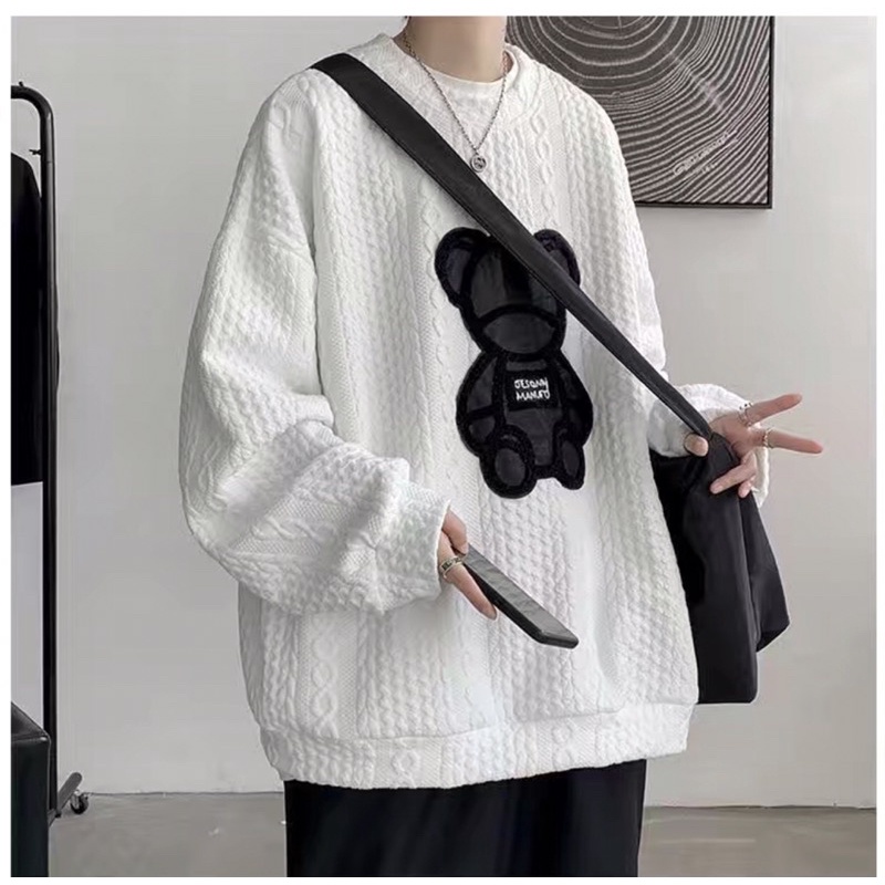 Áo Nam Nữ, Áo Gấu Hình Nổi Vintage Nam Nữ Unisex