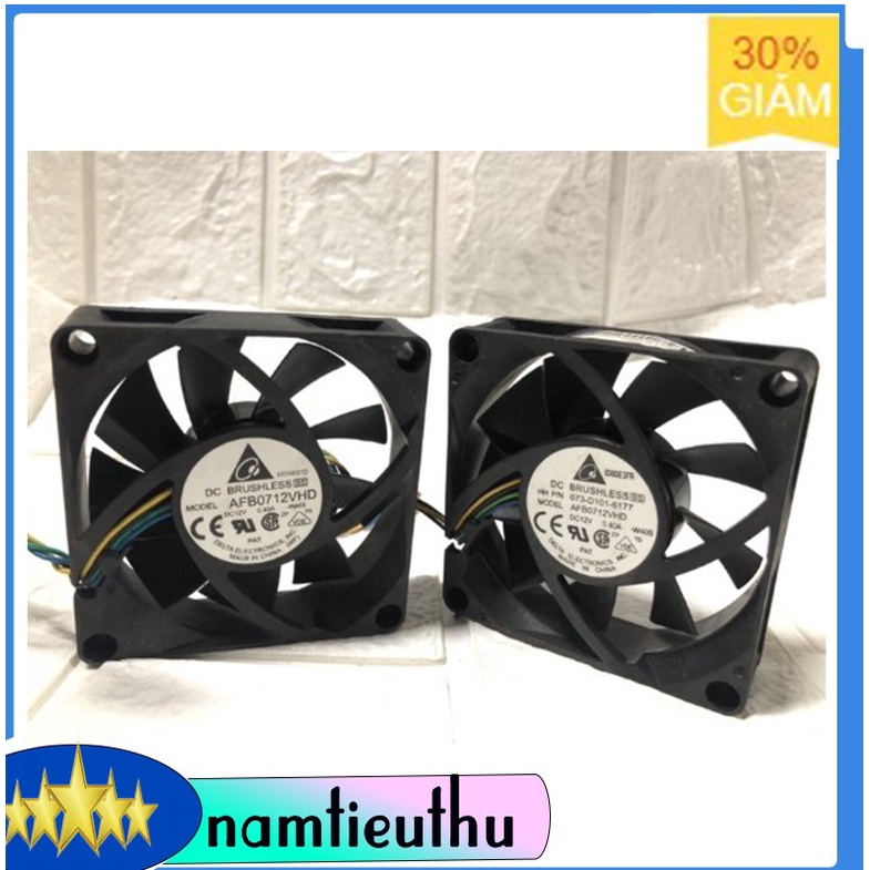 Cặp fan 7cm 12V 0.40A jack cắm 4pin chạy tốt