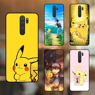 Ốp lưng điện thoại Redmi Note 8 Pro viền đen Pikachu Pokemon