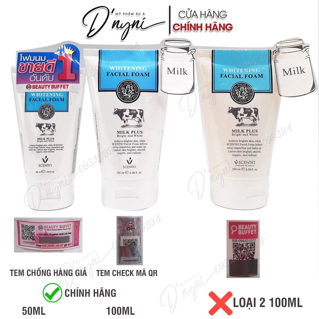 Sữa Rữa Mặt Tạo Bọt Làm Trắng Da Beauty Buffet Scentio Milk Plus 100ml Thái Lan