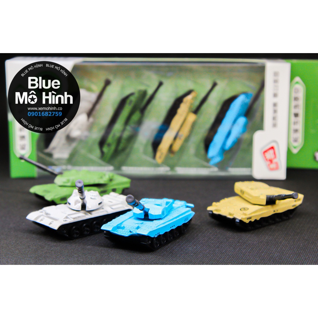 Set 4 xe tank chiến đấu bằng kim loại 1:64