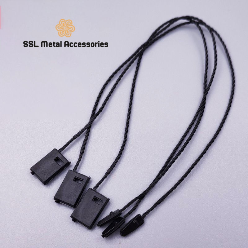 Set 100 dây treo thẻ bài, treo nhãn mác, dây gắn tag quần áo nhựa thời trang mới màu đen trắng cho quần áo TY03