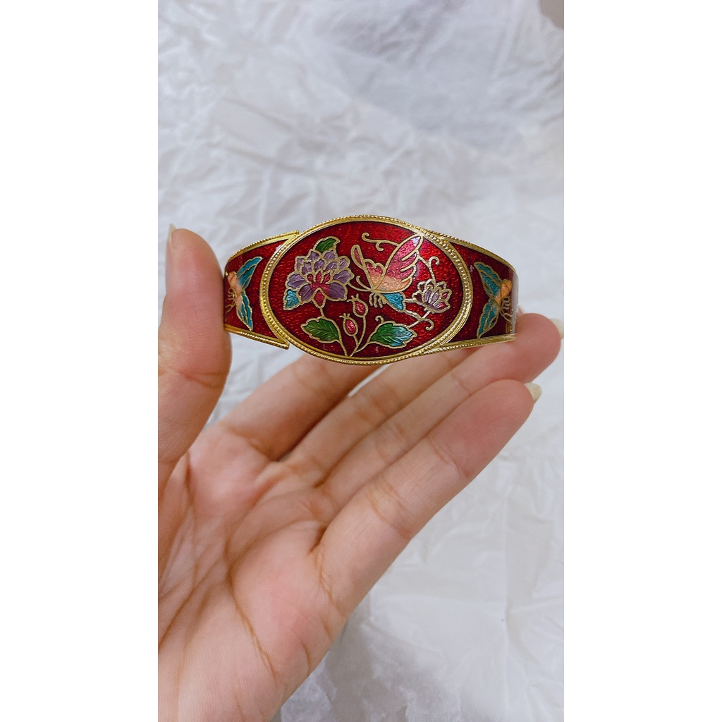 VÒNG TAY PHÁP LAM SECONDHAND TRANG SỨC SI NHẬT BOU JEWELRY VINTAGE MÃ VT085