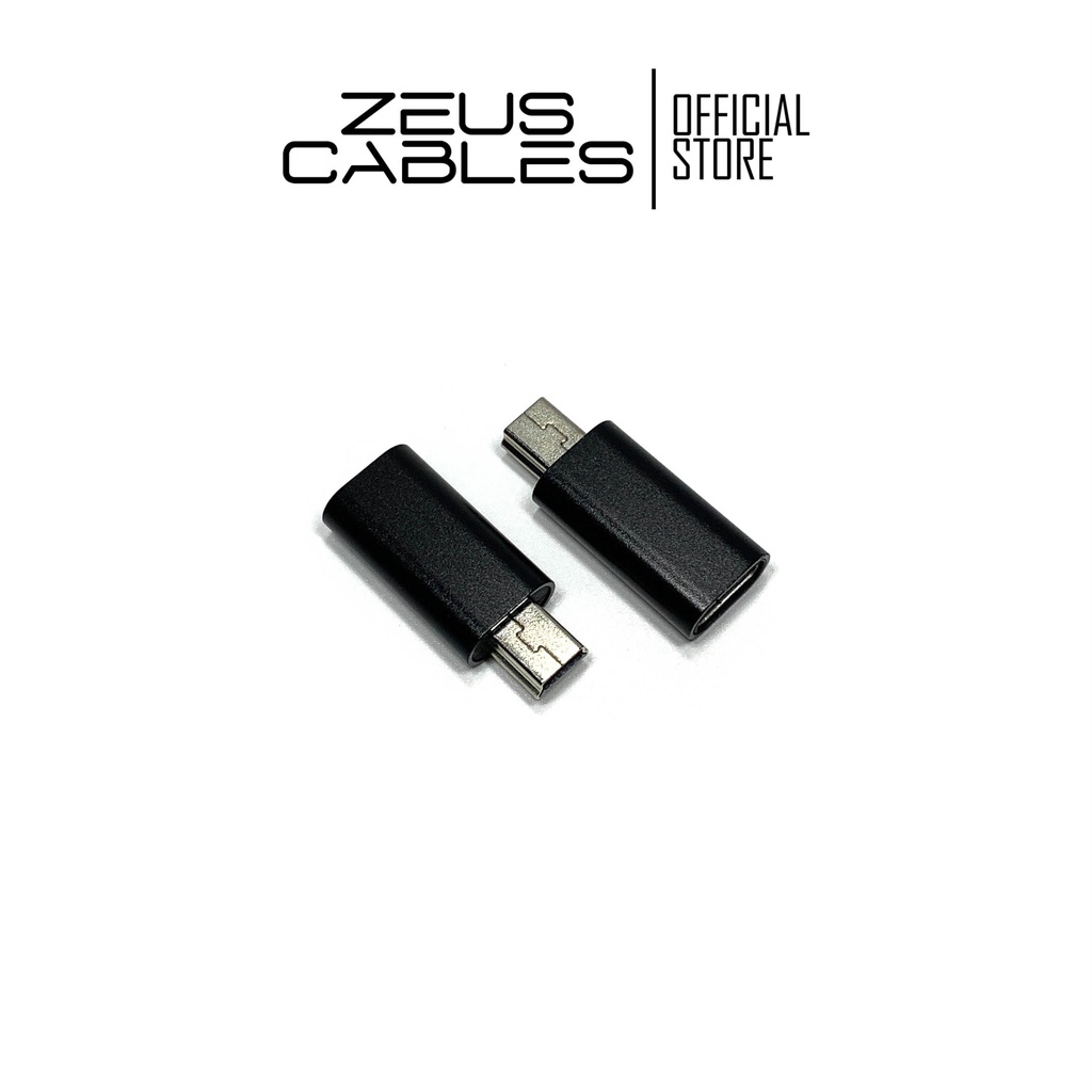 Adapter Chuyển Type C sang Mini Usb Vỏ Nhôm Đen, Mini Usb Male to Type C Female