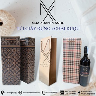 Tui giấy đựng rượu (1 chai rượu, 2 chai rượu) - Combo 10 chiếc