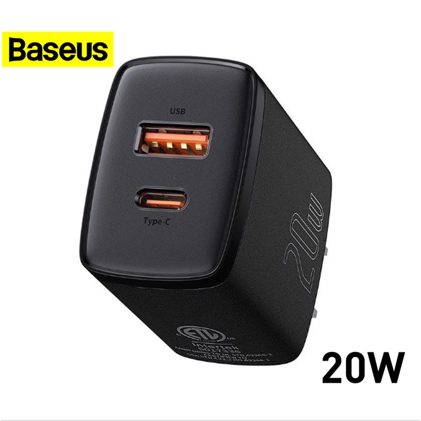 Củ sạc nhanh 2 cổng 20W Baseus nhỏ gọn dùng cho iP samsung xiaomi oppo