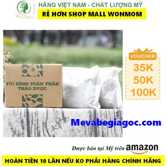 Hộp 2 túi xông hơi toàn thân thảo dược 50gr - WonMom (Việt Nam)