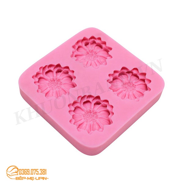 Khuôn silicon vỉ 4 cúc HC4 khuôn xôi hoa đậu rau câu
