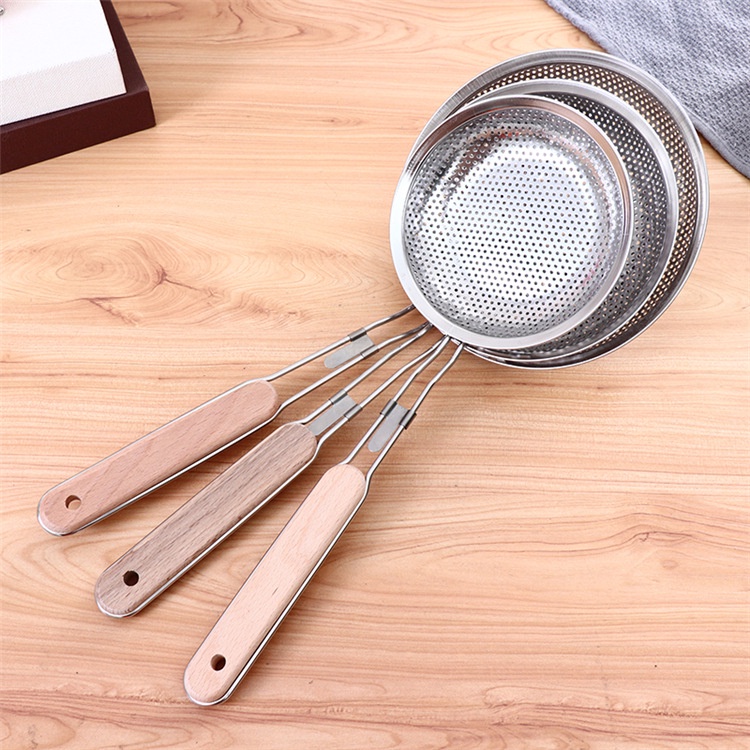 14cm Vợt chao, muôi vớt inox lỗ tròn