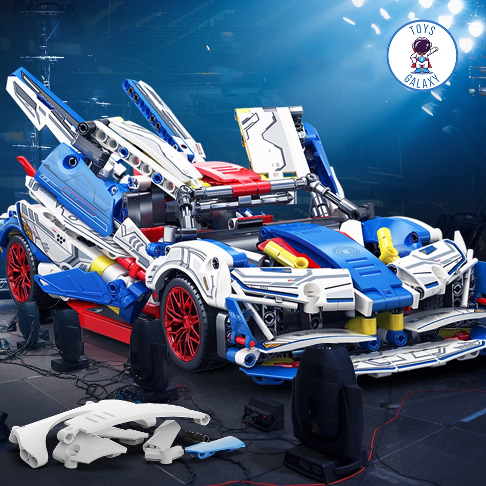 Đồ Chơi Lắp Ráp Mô Hình Siêu Xe Apollo Project Evo White Blue / Lamborghini Điều Khiển Từ Xa RC Tỉ Lệ 1:14 MY88320A