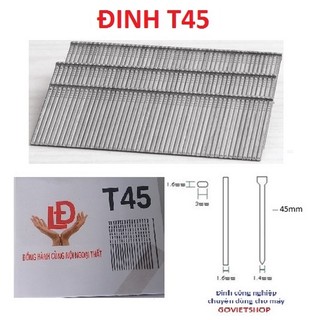 Đinh T45 hộp có 2500 cây Đinh vĩ T thân dài 45mm đóng thùng gỗ ván, dùng nạp Máy bắn đinh T