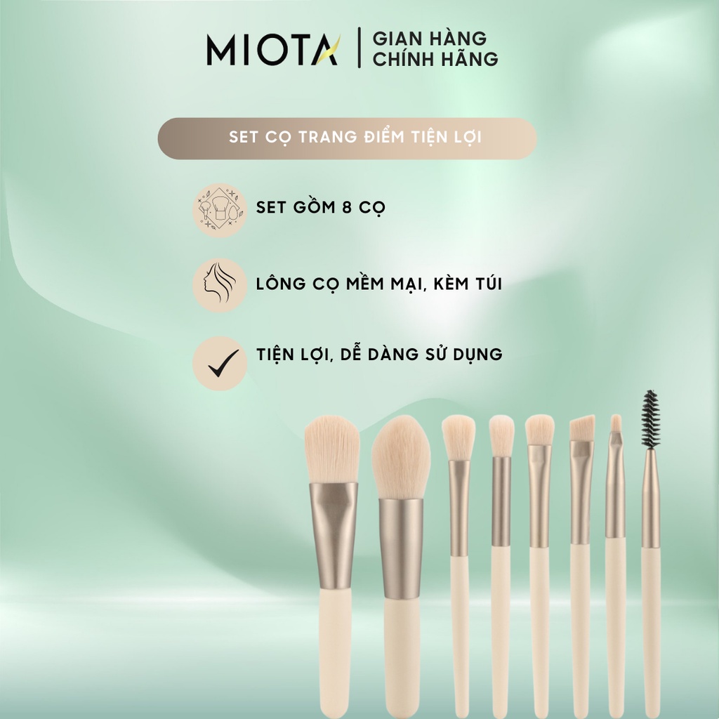 Set 8 Cọ Trang Điểm Đa Năng Miota Tiện Lợi Dễ Sử Dụng