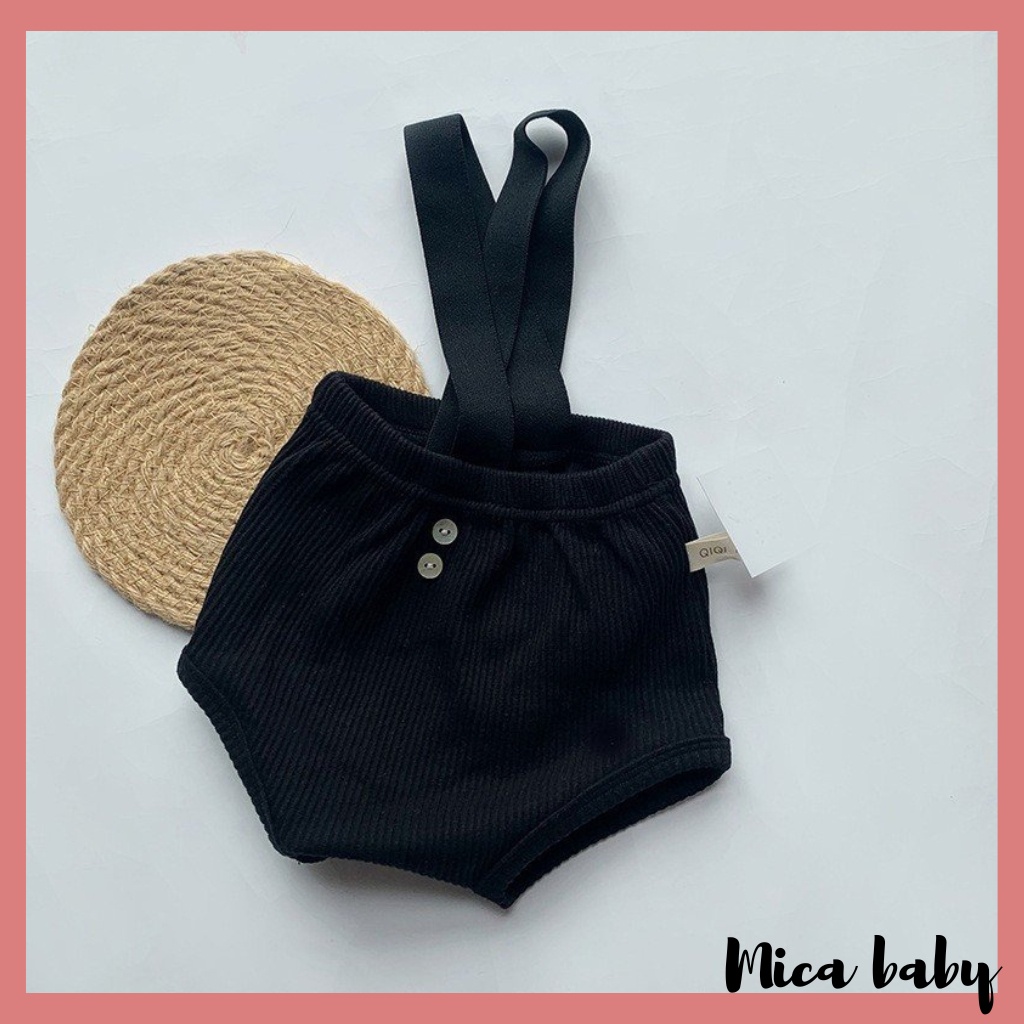 Quần sooc yếm ngắn trẻ em chất thun co giãn đáng yêu cho bé QA81 Mica baby