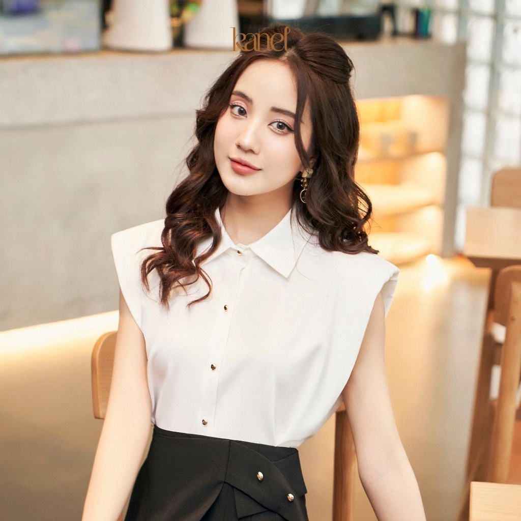 Áo sơ mi KANEL sát nách, có đệm vai - A1638