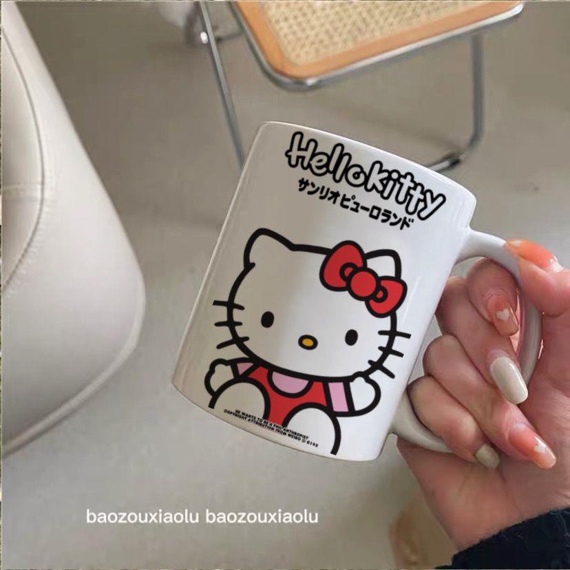 Cốc Uống Nước Bằng Sứ Họa Tiết Hello Kitty Dễ Thương