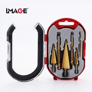 Mũi khoan inox sắt,Mũi khoan tháp 4-32mm kèm bộ mũi khoan gỗ 3-6-8 hàng cao cấp đa năng