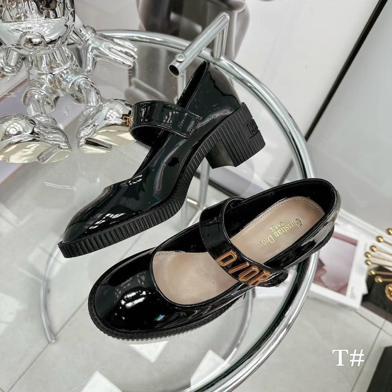 Giày Mary Jane [Sẵn] Fullbox da siêu đẹp logo vàng sang chảnh giày sục giày búp bê