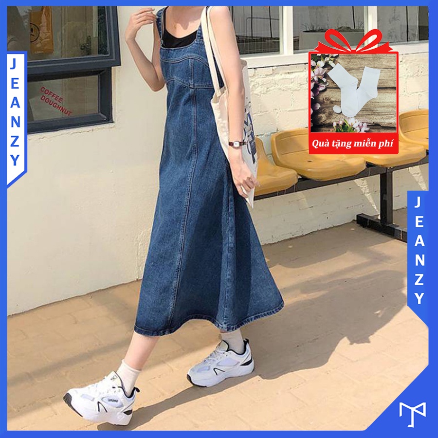 Đầm denim nữ 2 dây xòe phong cách Ulzzang cực đẹp JEAN ZY