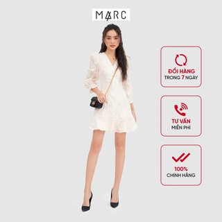 Đầm nữ MARC FASHION hạ eo mini hoạ tiết hoa dập nổi TRVH020621