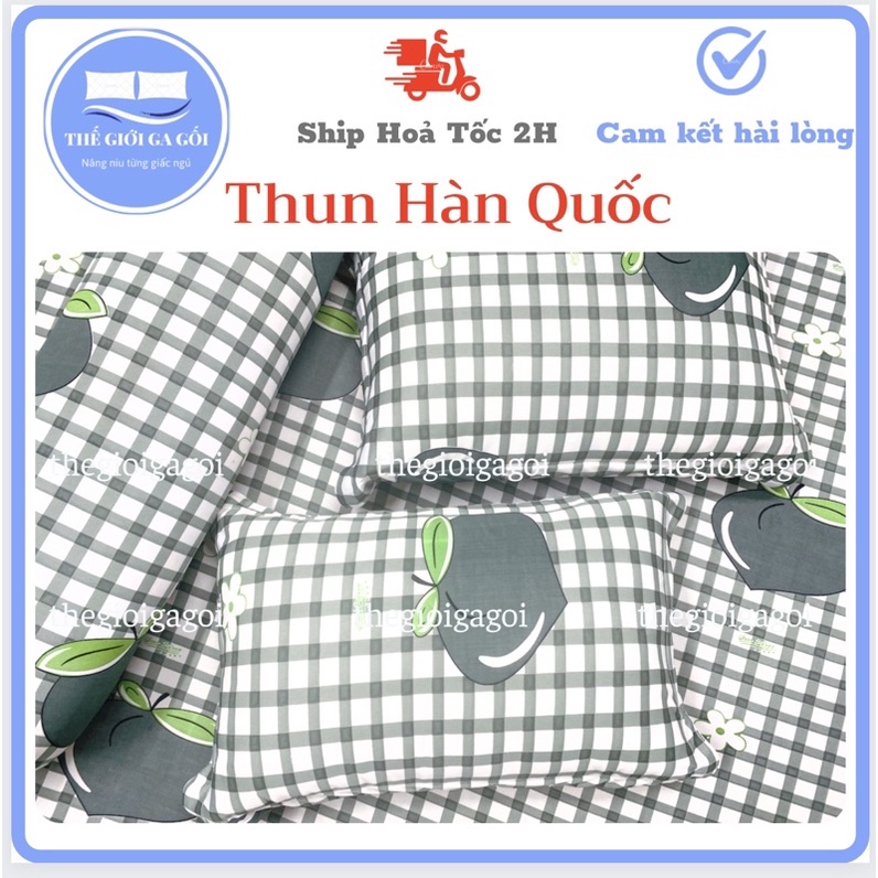 Bộ Ga { 4 món} Thun Lạnh Hàn Quốc mát lạnh (1ga + 2 vỏ gối nằm + 1 vỏ gối ôm)