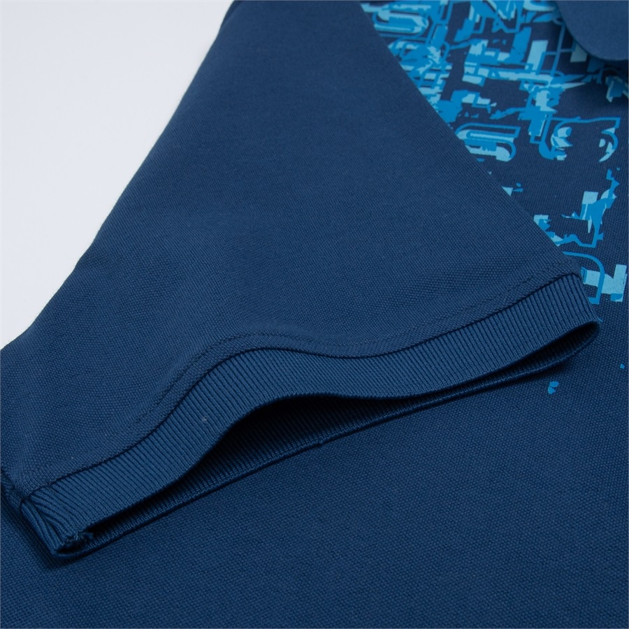 Áo thun polo nam Aristino APS148S3 ngắn tay cổ bẻ dáng slim fit ôm nhẹ xanh tím than 35 in vải cotton cao cấp