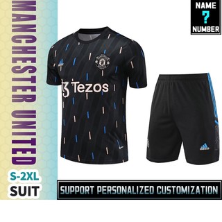 Bộ quần áo bóng đá ngắn tay màu đen size s-2xl