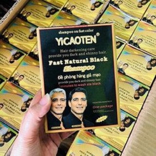 Dầu Gội Đen Tóc YiCaoTen [Hộp 10 Gói]