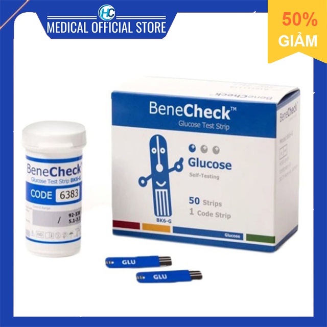 Que thử Glucose máy đo đường huyết Benecheck Plus