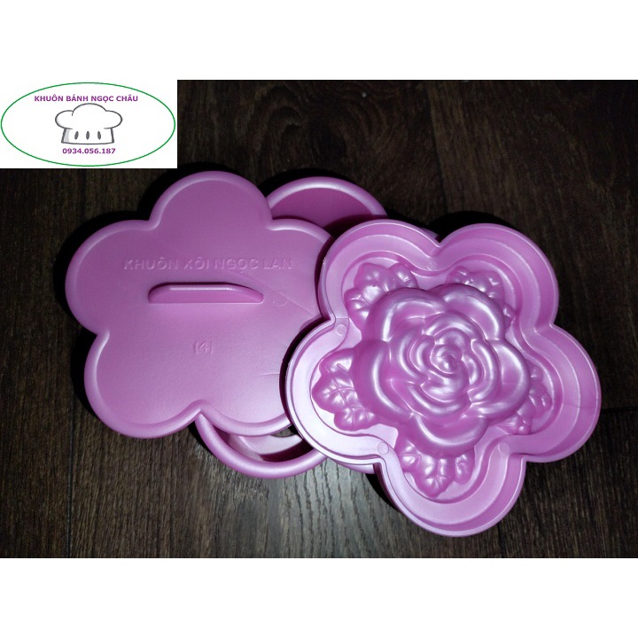 Khuôn nhấn xôi mai 12cm hoa Hồng.